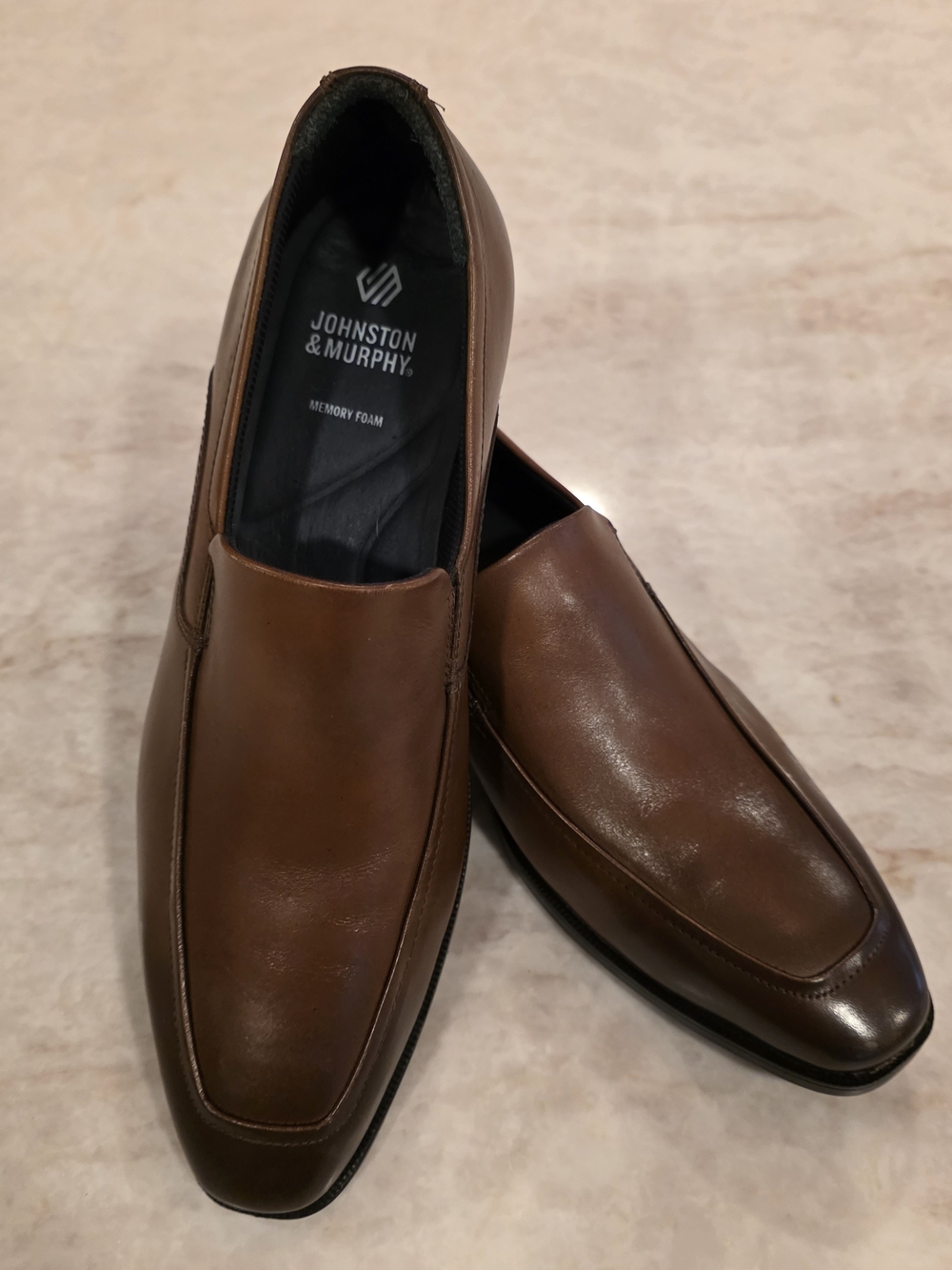 Johnston & Murphy Men’s Brown Leather Slip-On Dress Shoes